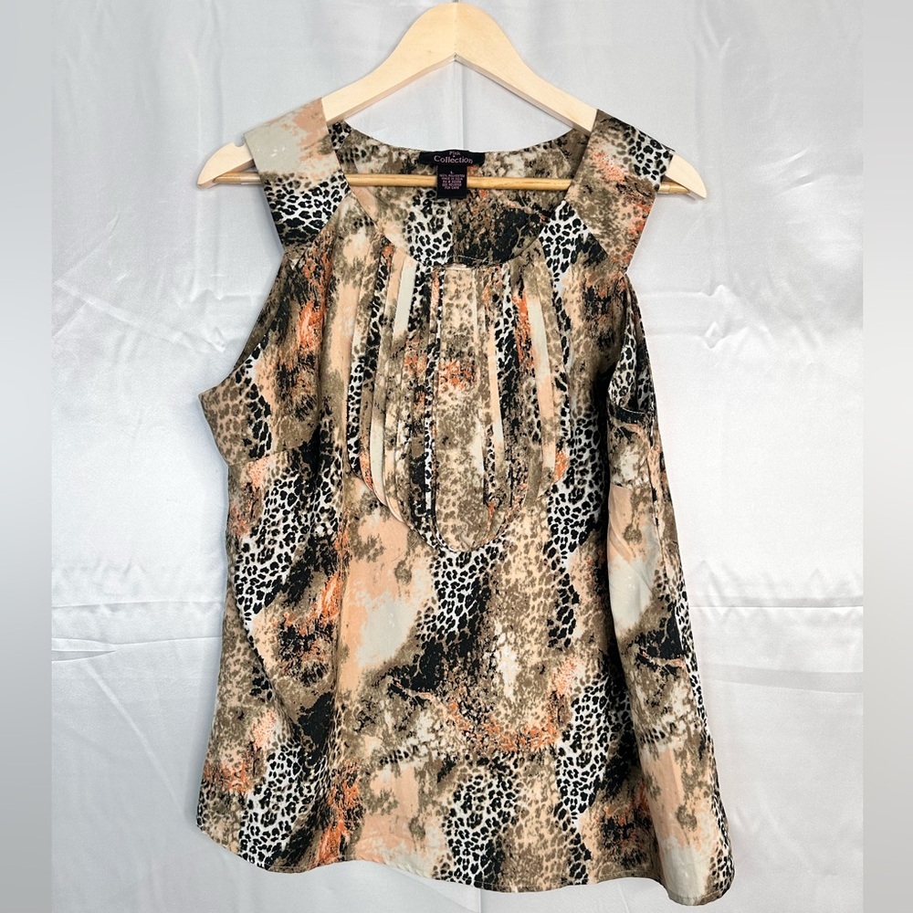 Pink Collection Sleeveless Tunic‎ Animal Print Mixture Size Large